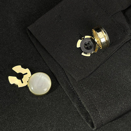 Classic Geometric Round Cufflinks