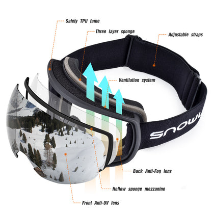 Anti-Fog Ski Goggles