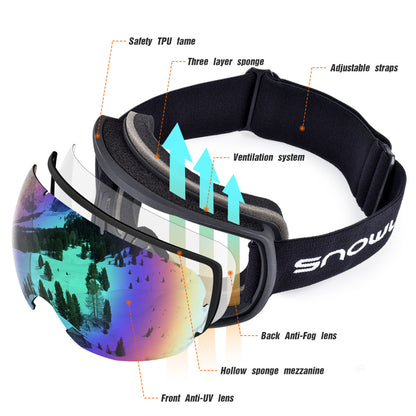 Anti-Fog Ski Goggles