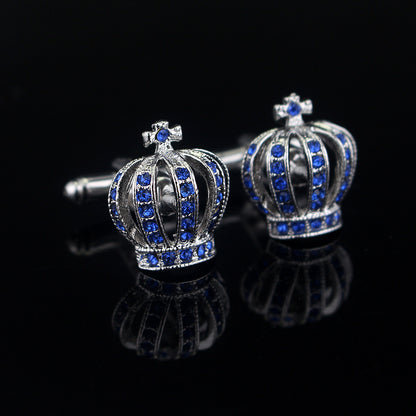 Classic Diamond Crown Shape Cufflinks