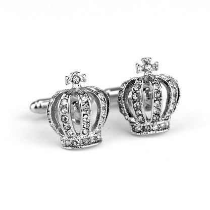 Classic Diamond Crown Shape Cufflinks