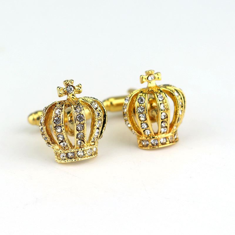 Classic Diamond Crown Shape Cufflinks