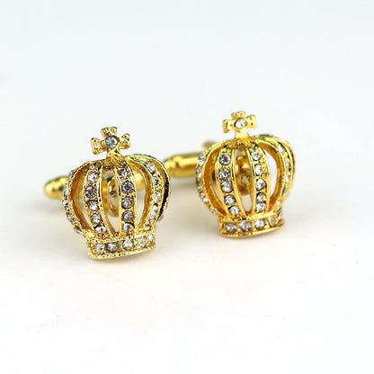 Classic Diamond Crown Shape Cufflinks