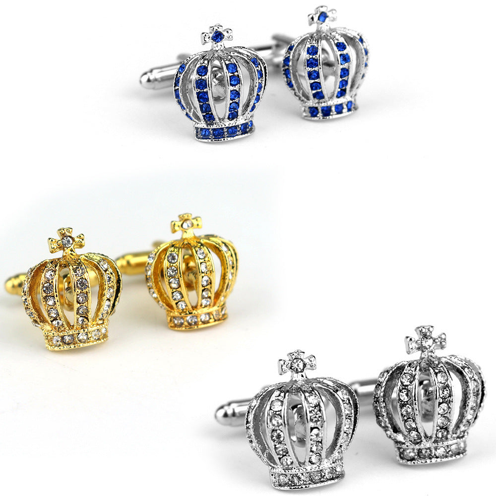 Classic Diamond Crown Shape Cufflinks