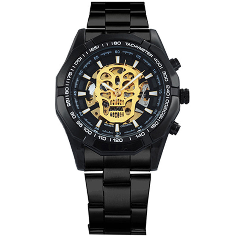 Steel Strap Skeleton Watch