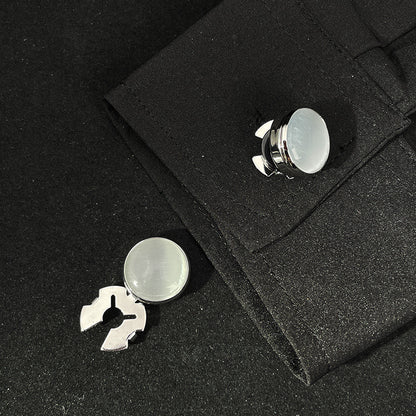 Classic Geometric Round Cufflinks