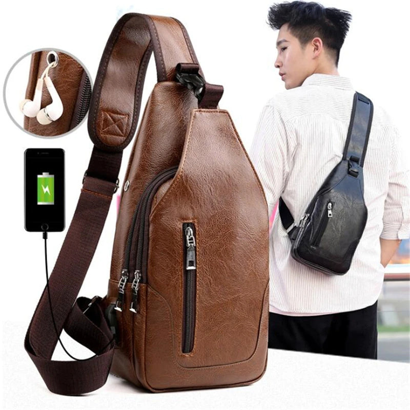 Luxury Leather Messenger Bag