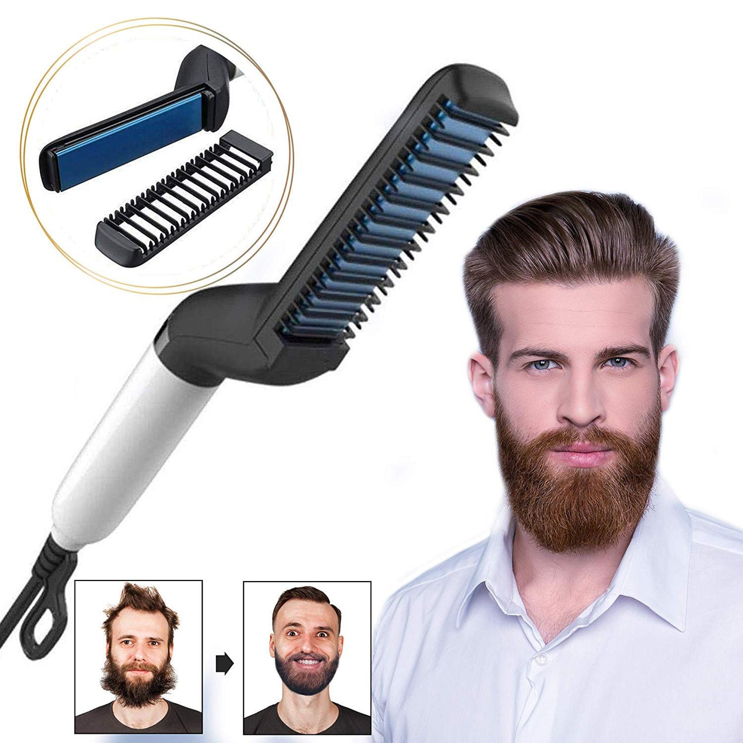 Quick Hair Beard Straightener Styler Electric Comb