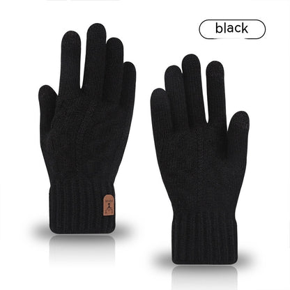 Fleece-lined Warm Wool Gloves