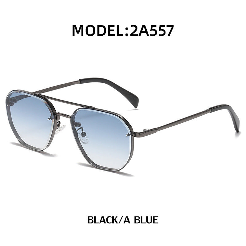 Double Beam Cut Edge Sunglasses