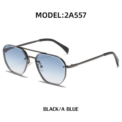 Double Beam Cut Edge Sunglasses