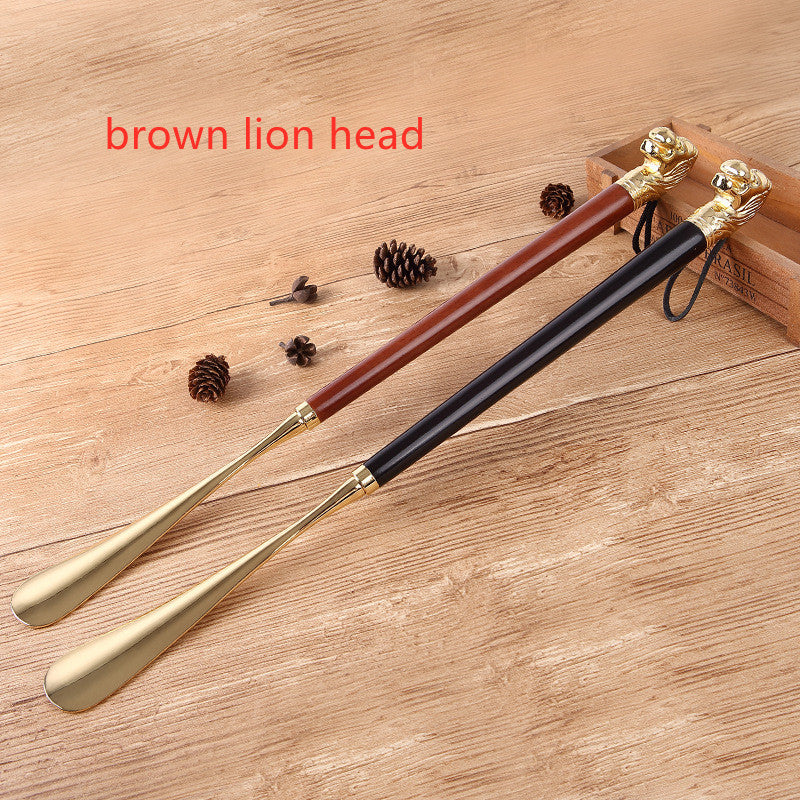 Lion Head Metal Shoehorn