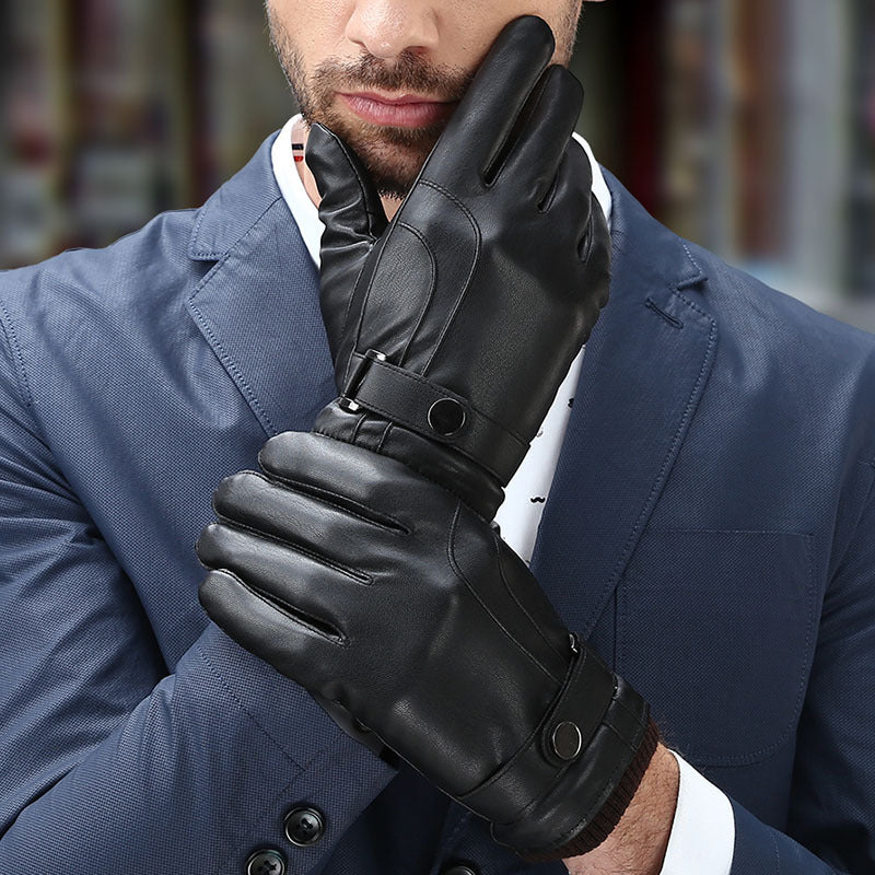 Leather Velvet Gloves