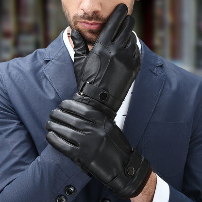 Leather Velvet Gloves