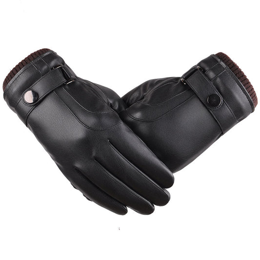 Leather Velvet Gloves