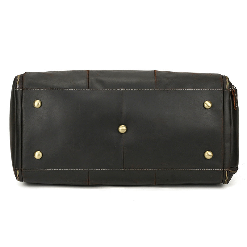 Leather Travel Bag With Shoe Pocket