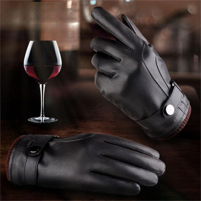 Leather Velvet Gloves