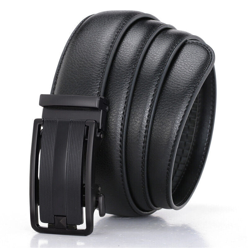 Leather Belt With Slide Buckle