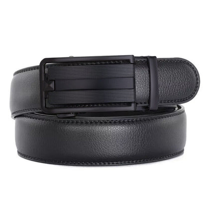 Leather Belt With Slide Buckle